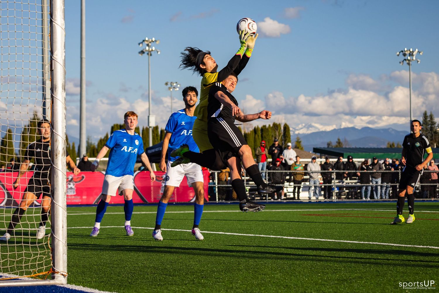 Football match action photography
