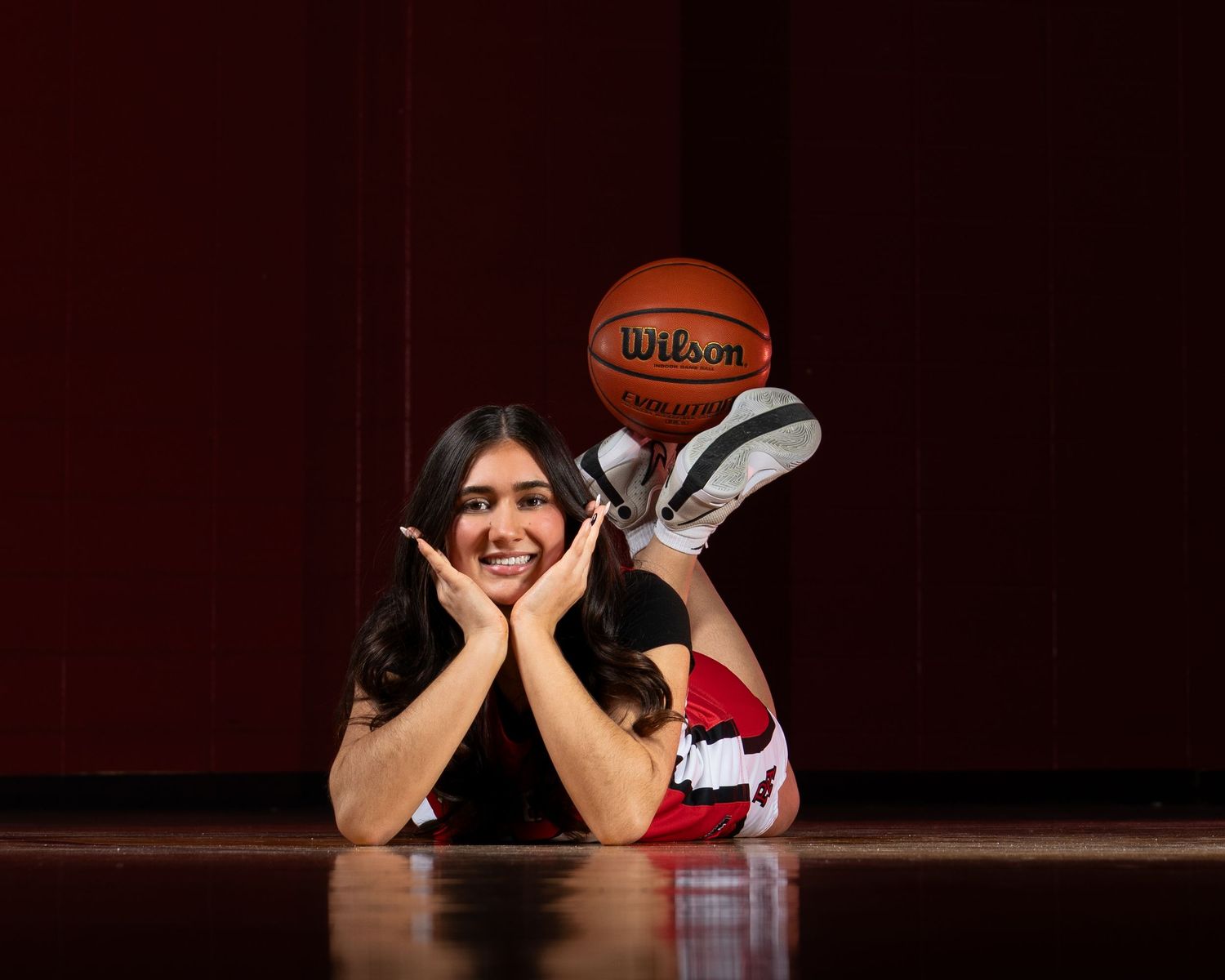 Pinkerton Academy Astros girls Basketball Fv3 Media sports photography Media Day photoshoot and creative portrait session in New Hampshire