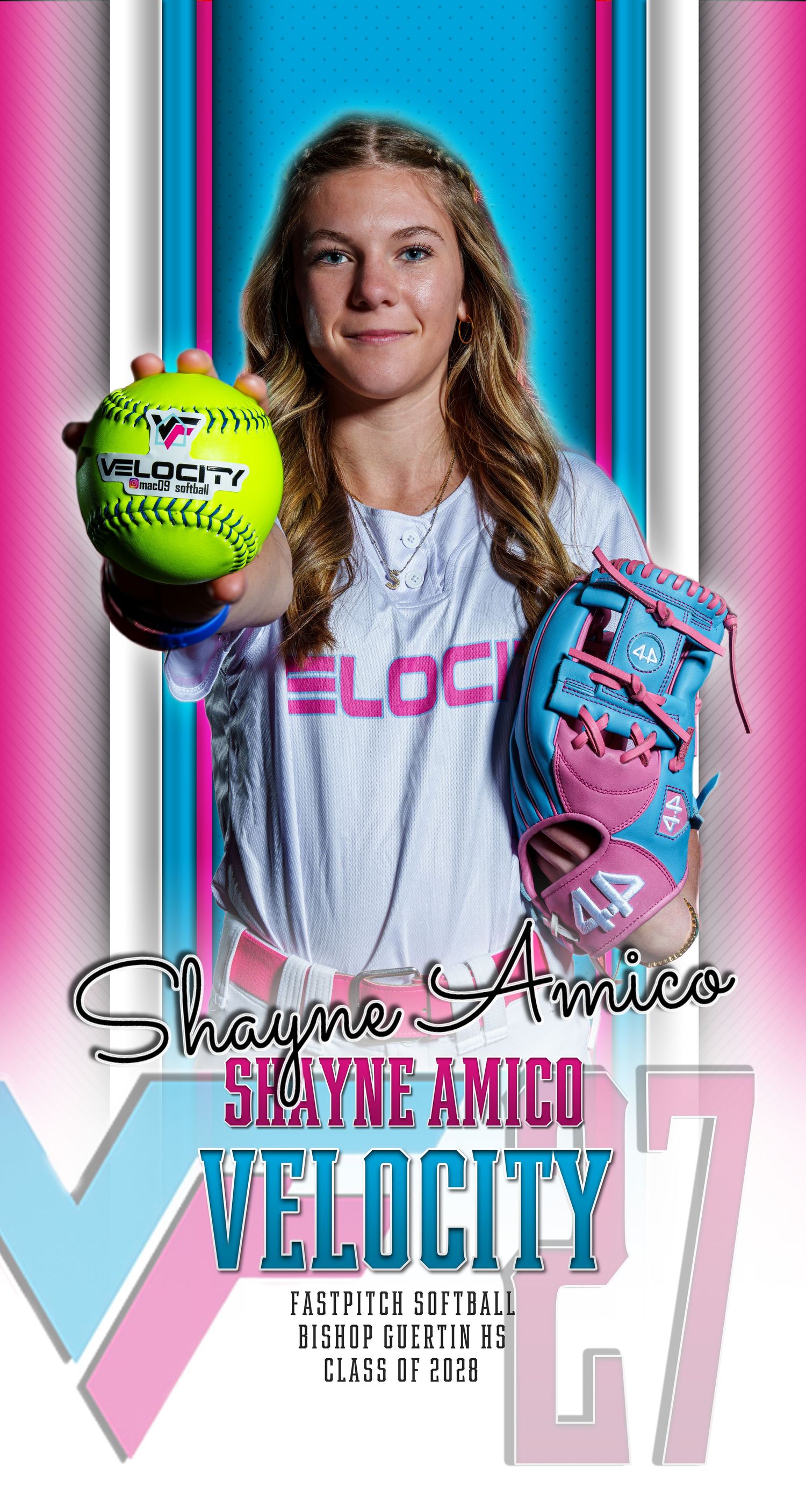 Fv3 Media New England Photography - Shayne Amico senior banner Velocity softball girls media day photoshoot