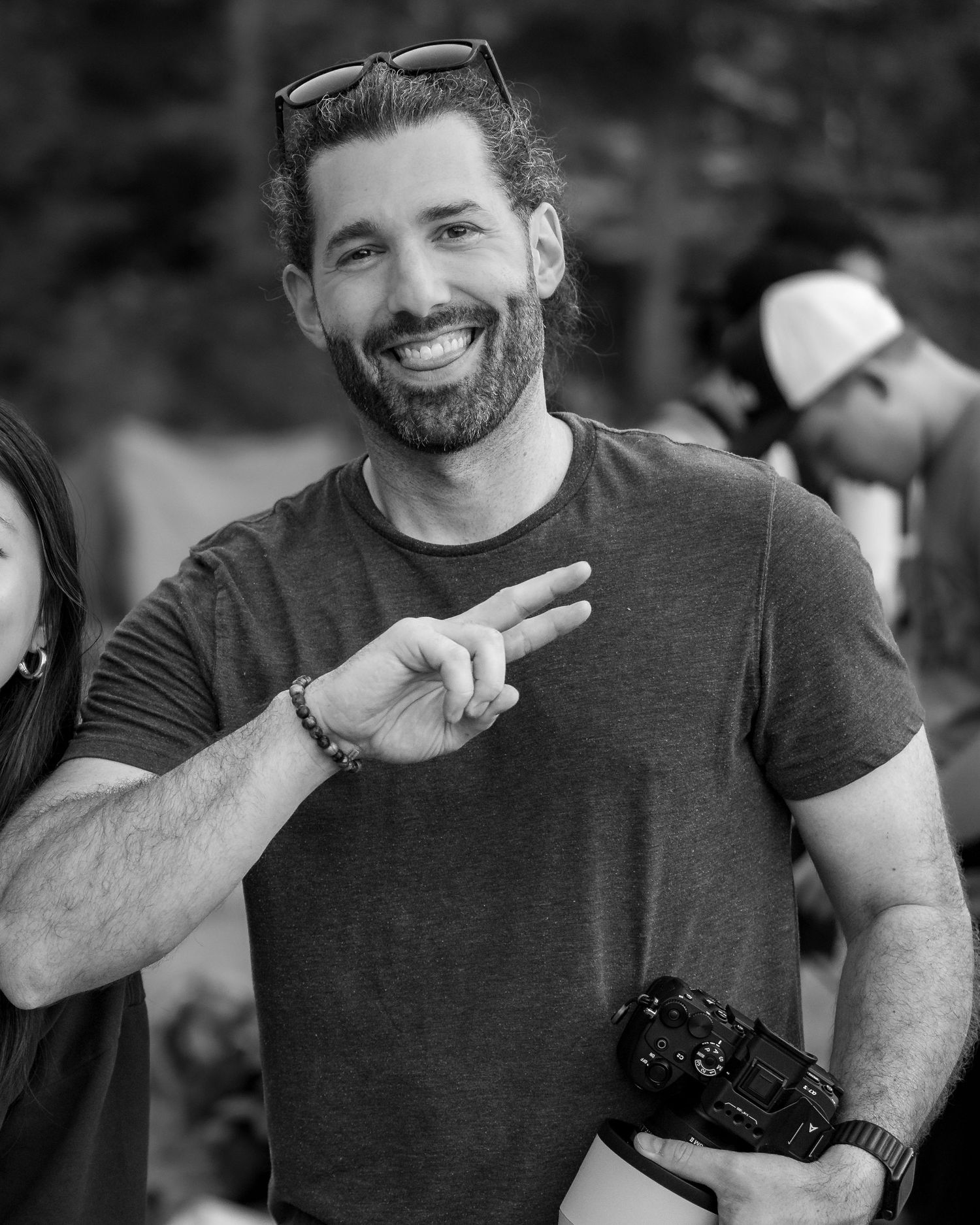 Behind the scenes photo of Fv3 Media photographer Frank Fichera on the set of New England hiking drama feature film All You Have