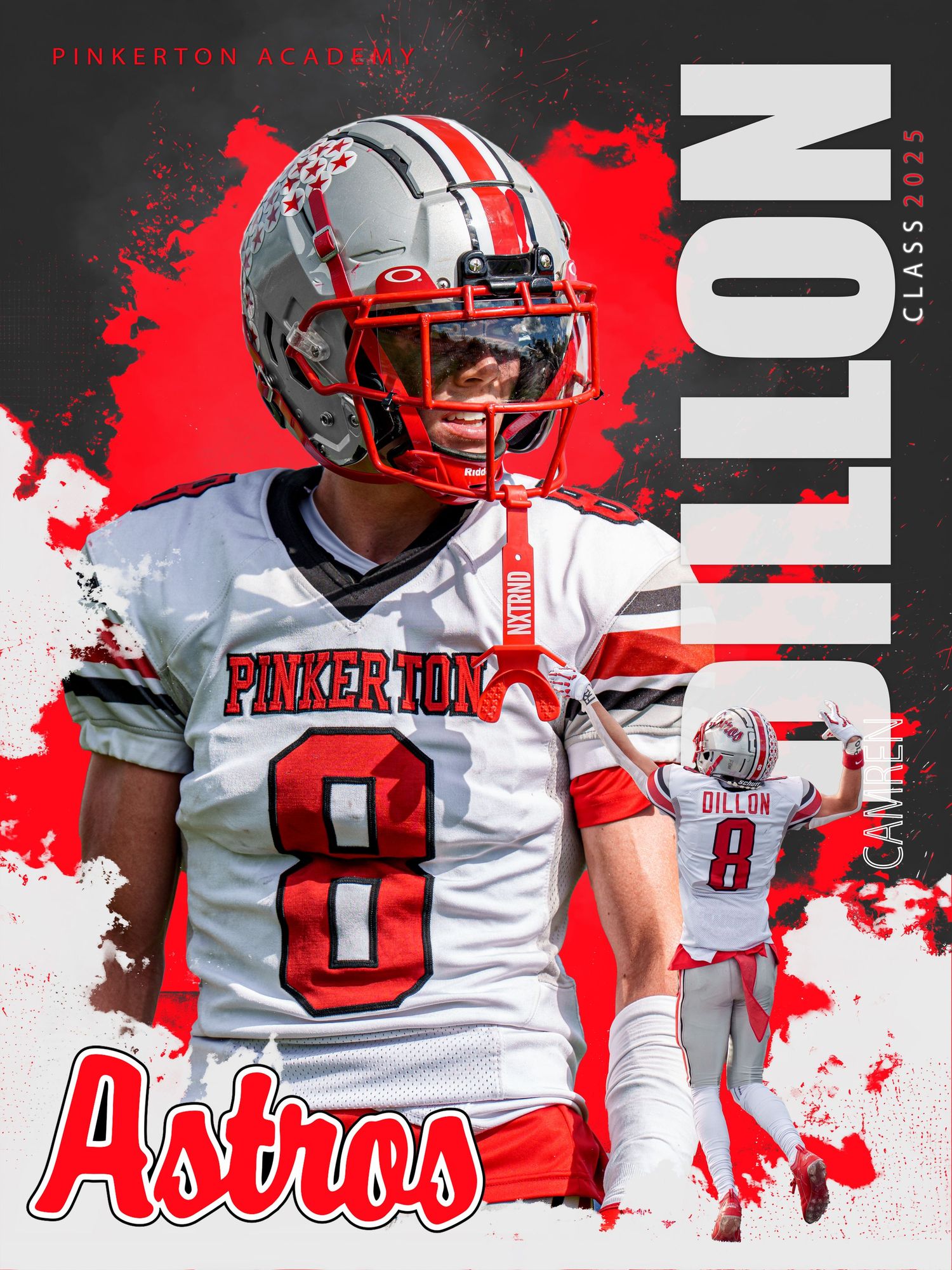 Fv3 Media New England Photography - Football poster graphic Pinkerton Academy Derry New Hampshire Dillon of the Astros wide receiver champ