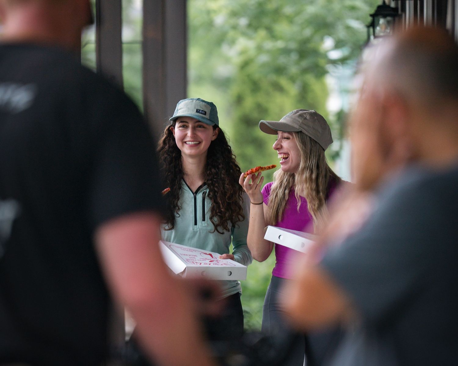 Behind the scenes photo of actress Ashley Brooke on the set of New England hiking drama feature film All You Have in Lincoln New Hampshire