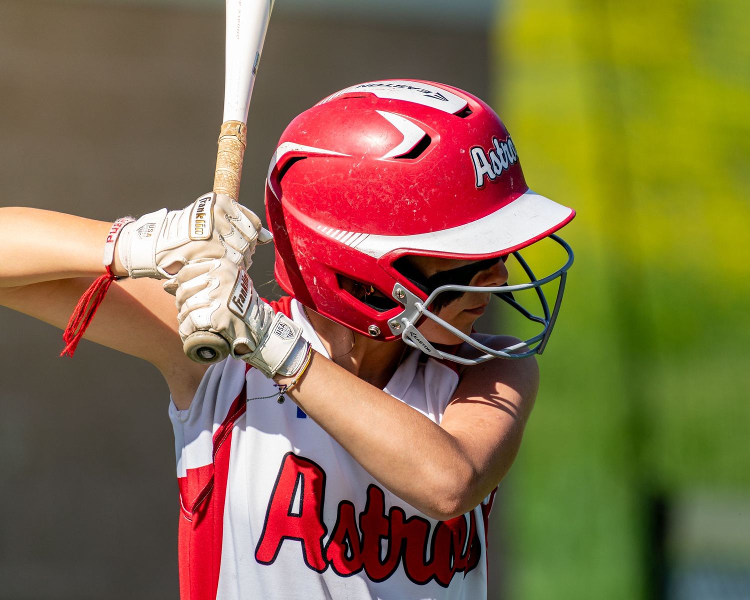 Fv3 sports photo of Pinkerton Academy Astros girls softball batter in Derry New Hampshire NHIAA league game