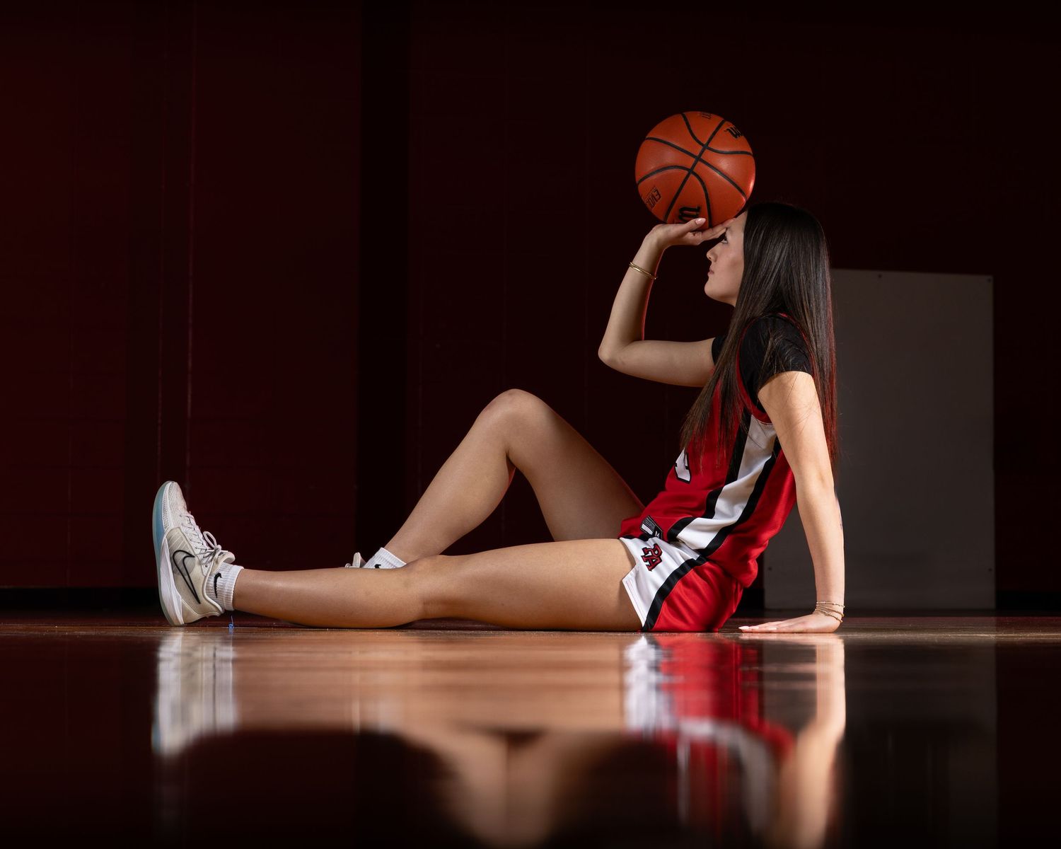 Pinkerton Academy Astros girls Basketball Fv3 Media sports photography Media Day photoshoot and creative portrait session in New Hampshire