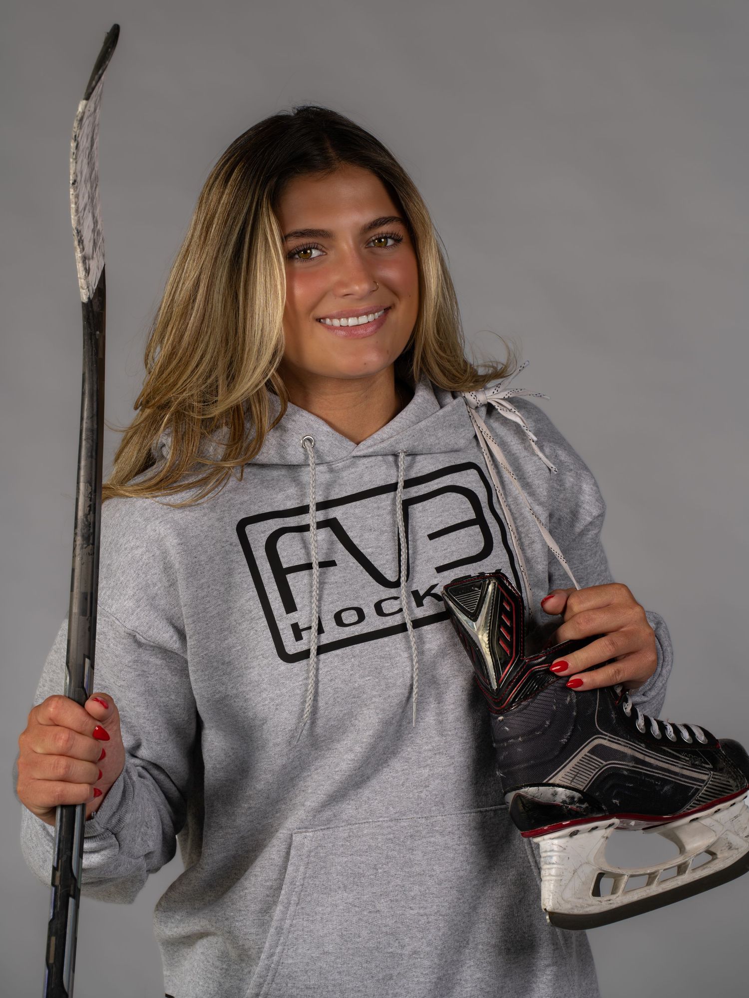Fv3 Media LLC Merch Store - Sports Sweatshirt Grey Hoodie online store - Hockey