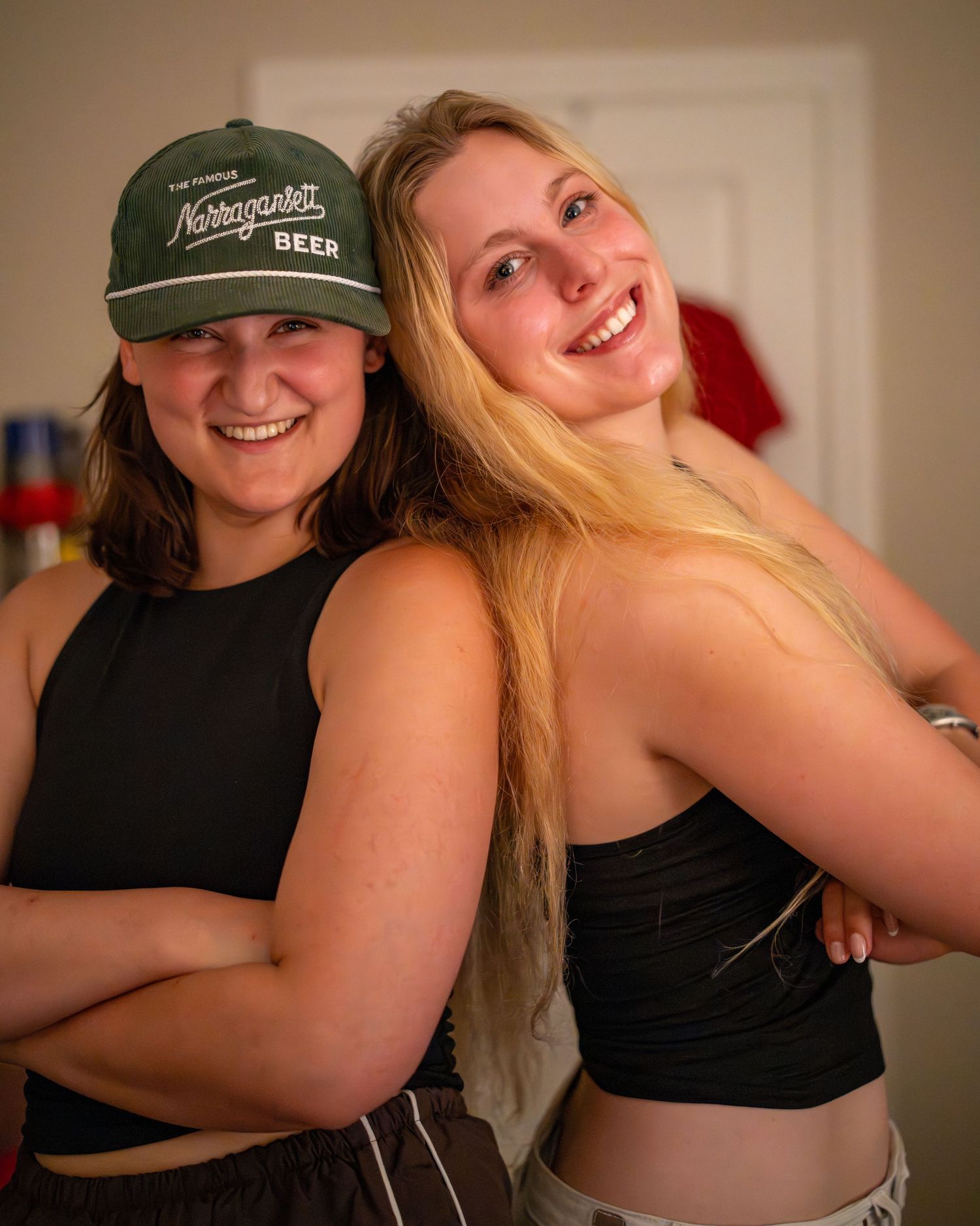 Behind the scenes photo of producers Calli Colvin and Emily Crosier on set of New England hiking drama feature film All You Have in Lincoln