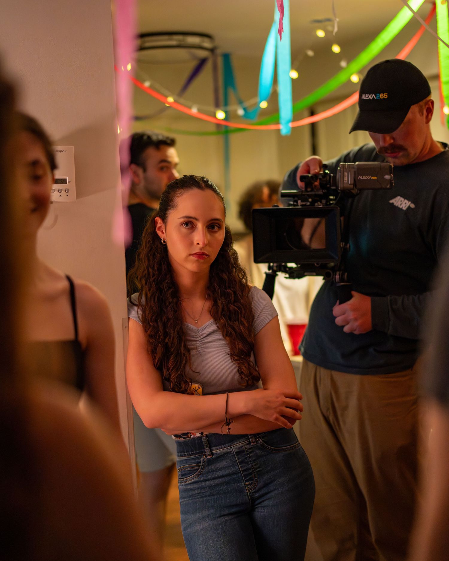 Behind the scenes photo of actress Ashley Brooke on the set of New England hiking drama feature film All You Have in Lincoln New Hampshire