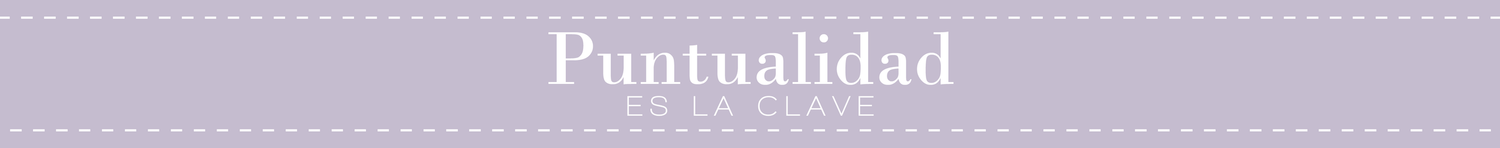 Decorative banner with the Spanish word Puntualidad meaning punctuality on a soft lavender background.