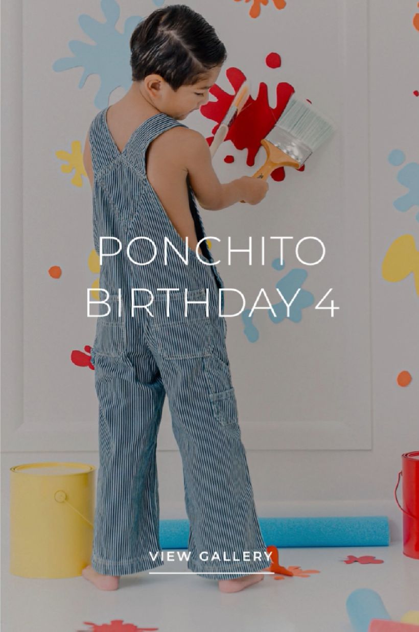 Gallery preview showing children's birthday party photos with text overlay reading 'Ponchito Birthday 4'.