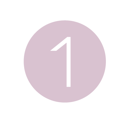 A soft pink circle with the number 1 in white, ideal for step indicators or numbered lists.