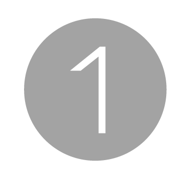 Gray circle icon with white number 1 centered, representing a step or ranking indicator.
