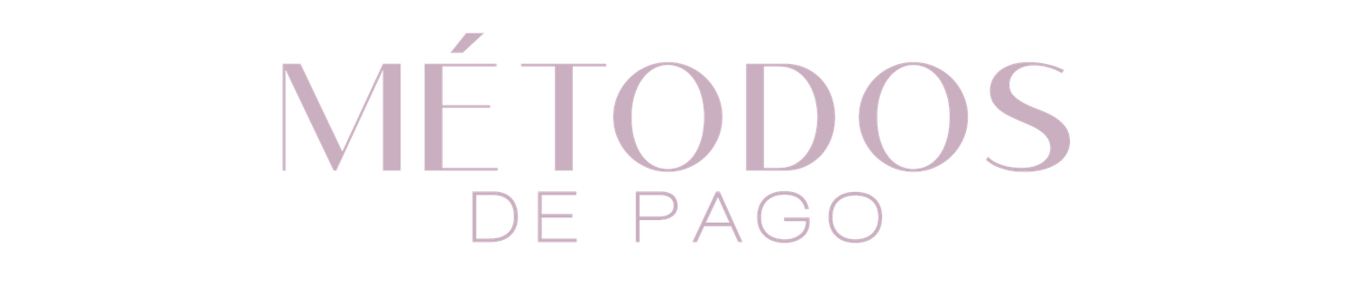 Métodos de Pago payment methods elegant typography logo in soft pink tones.