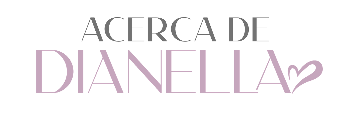 Acerca de Dianella logo with elegant pink and gray typography and a small heart accent.