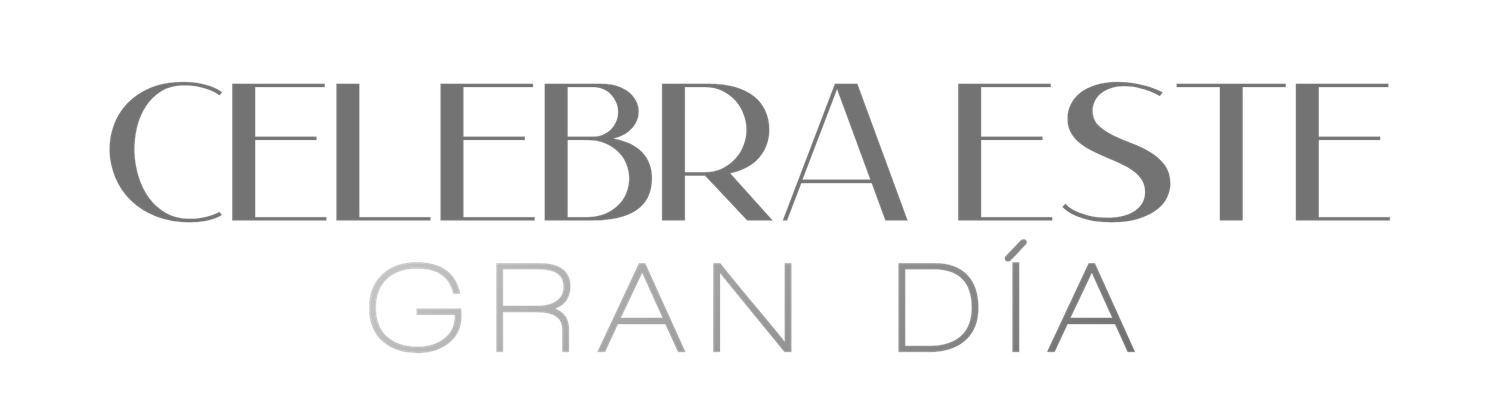 Elegant gray text reading Celebra Este Gran Día, a Spanish phrase meaning Celebrate This Great Day.