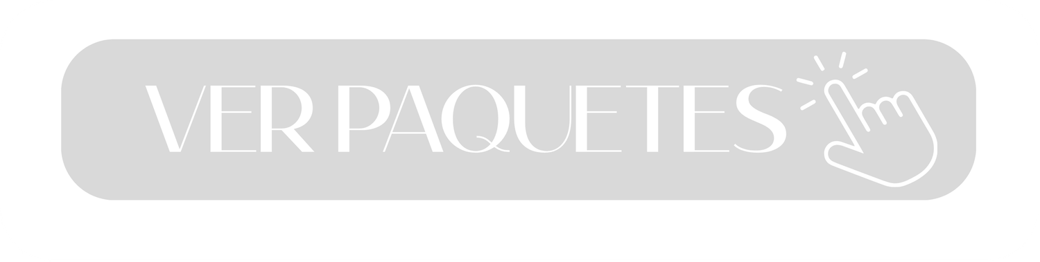 Gray button with 'Ver Paquetes' text and hand cursor icon for viewing travel packages.