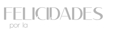 Gray text on white background reading FELICIDADES por la in elegant typography.