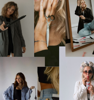 Collection of casual lifestyle photography shots showing various candid moments in muted tones.