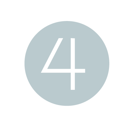 Light blue circle icon with white number 4 centered, minimalist design for step four indicator.