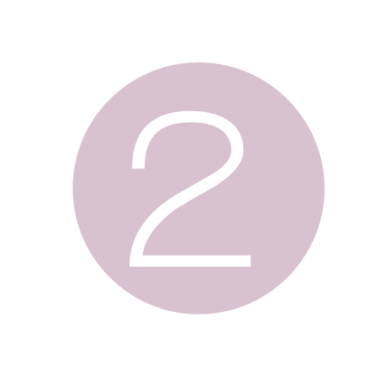 Pink circle icon with white number 2, minimalist design for step indicators or numbered lists.