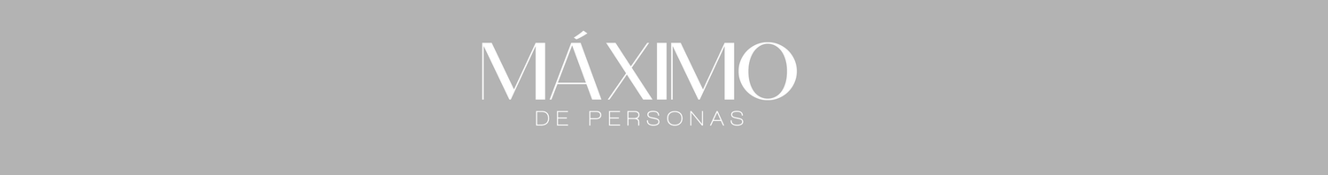 Máximo de Peluquería logo displayed in elegant gray and white typography on a neutral background.