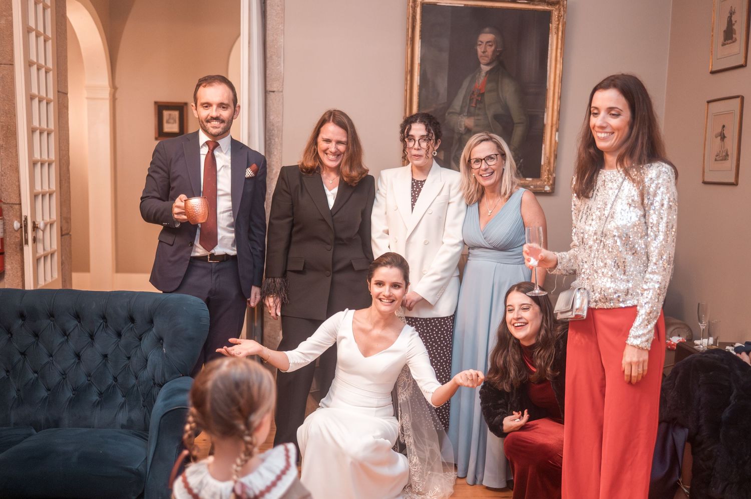Emotional winter wedding celebration in Porto with cozy and festive atmosphere.