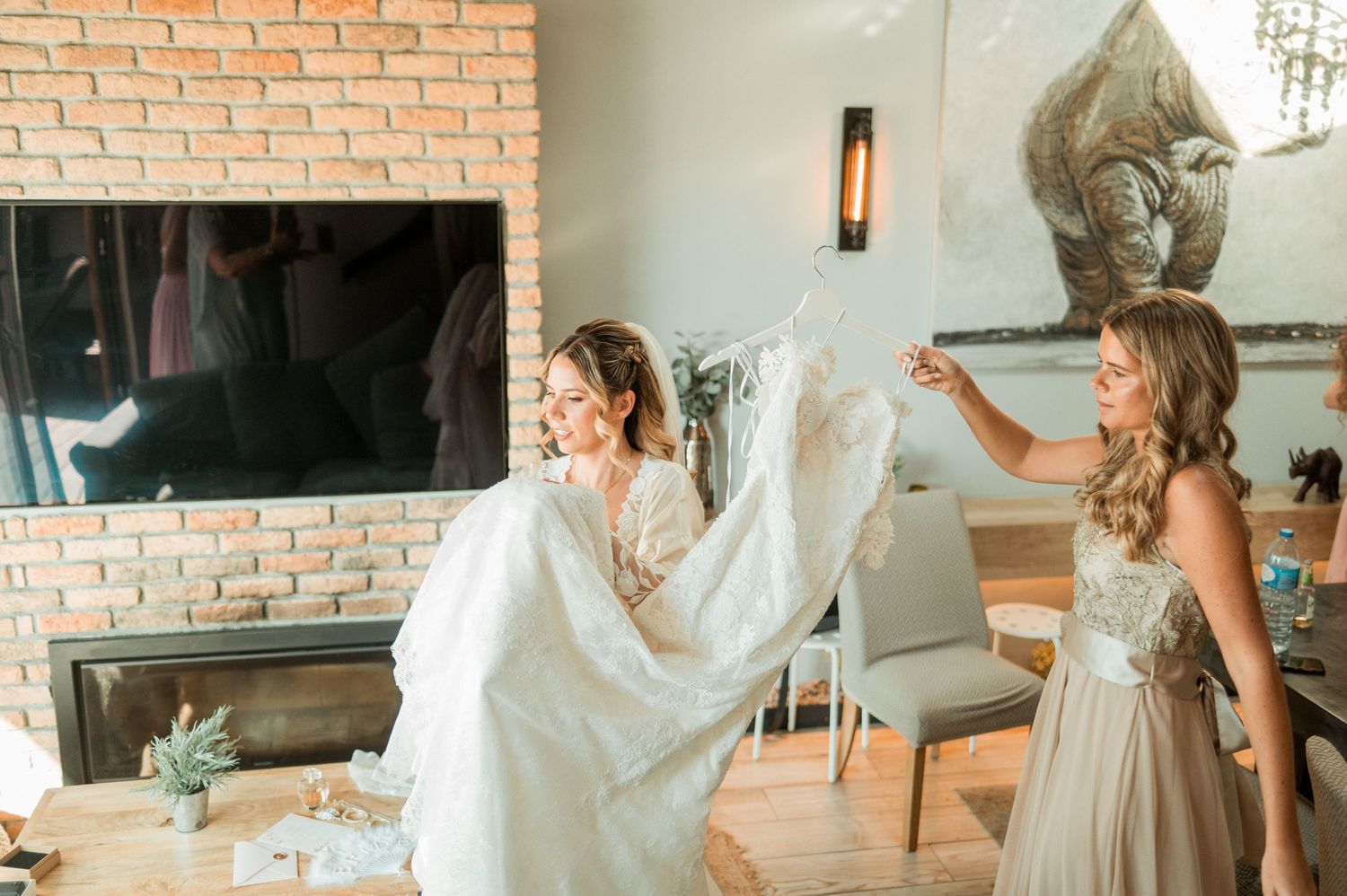 Elegant bride during destination wedding preparations in Cascais, Portugal.