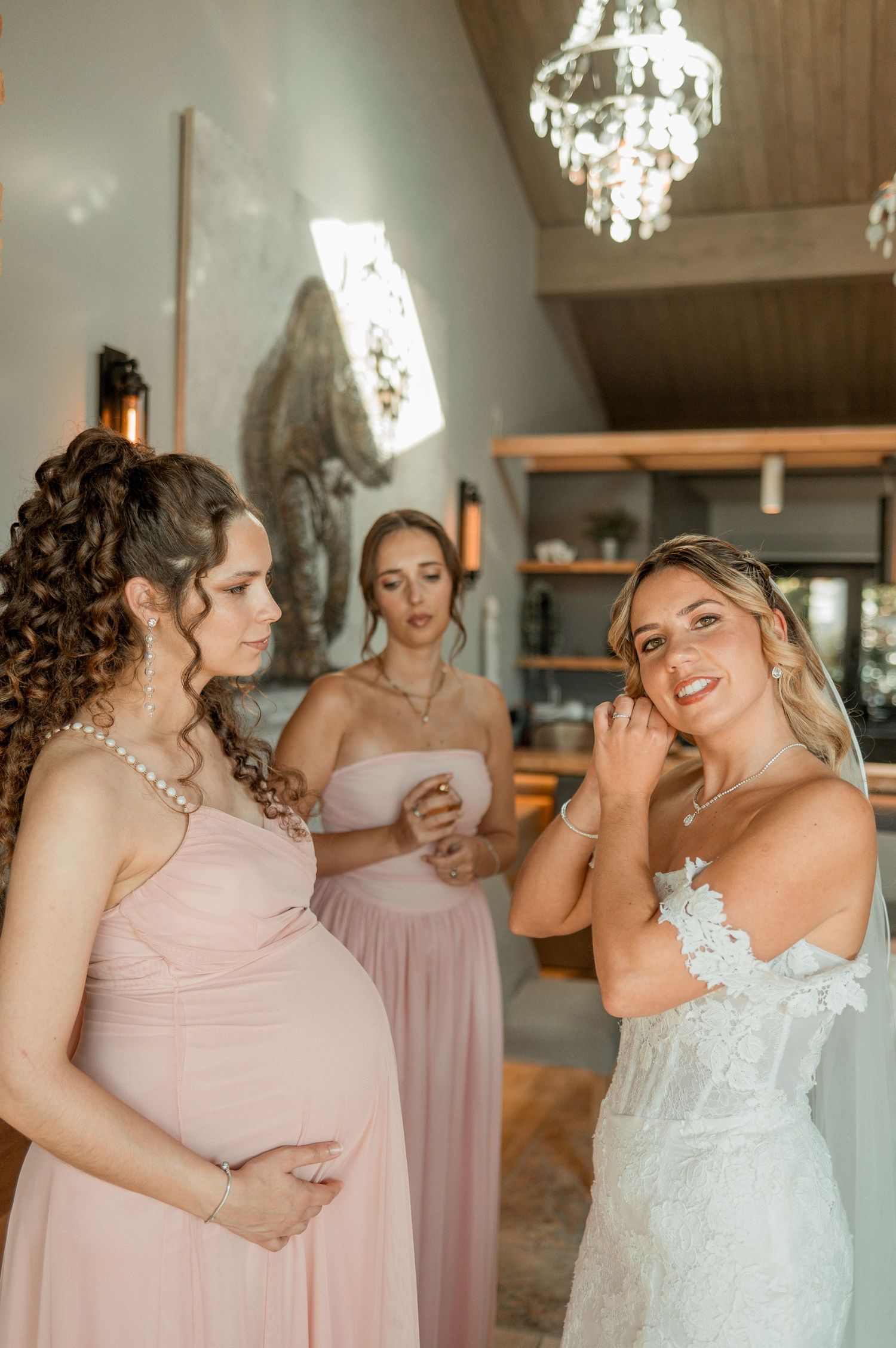 Elegant bride during destination wedding preparations in Cascais, Portugal.