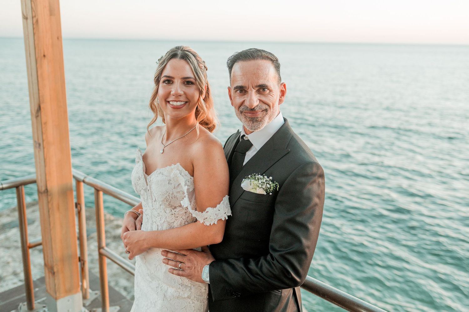Romantic wedding portraits overlooking the ocean in Parede, Portugal.