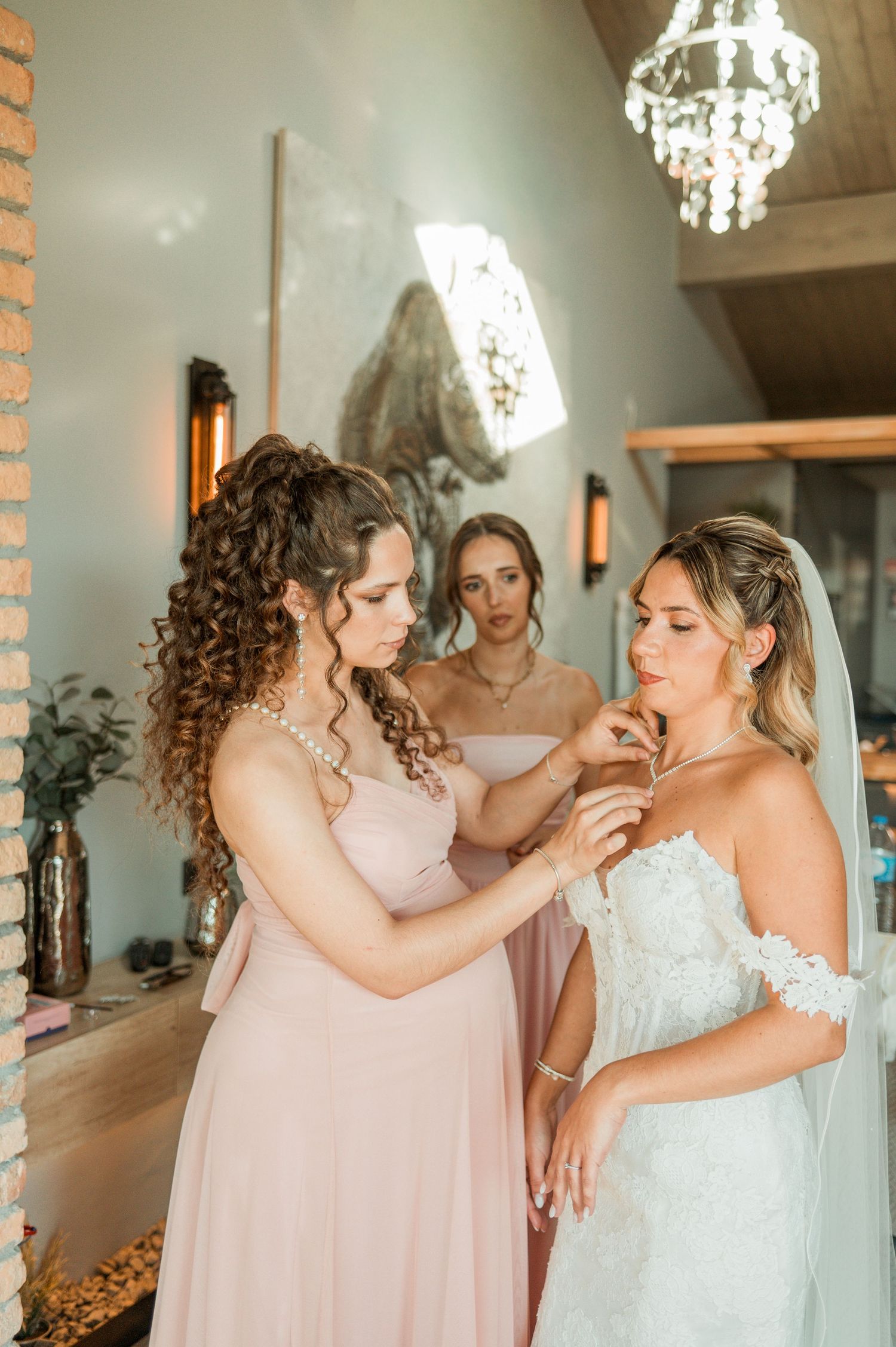 Elegant bride during destination wedding preparations in Cascais, Portugal.