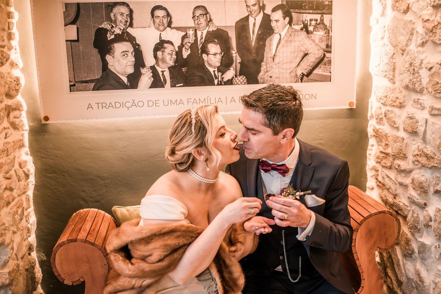 Destination wedding couple sharing a quiet moment in Óbidos, Portugal.