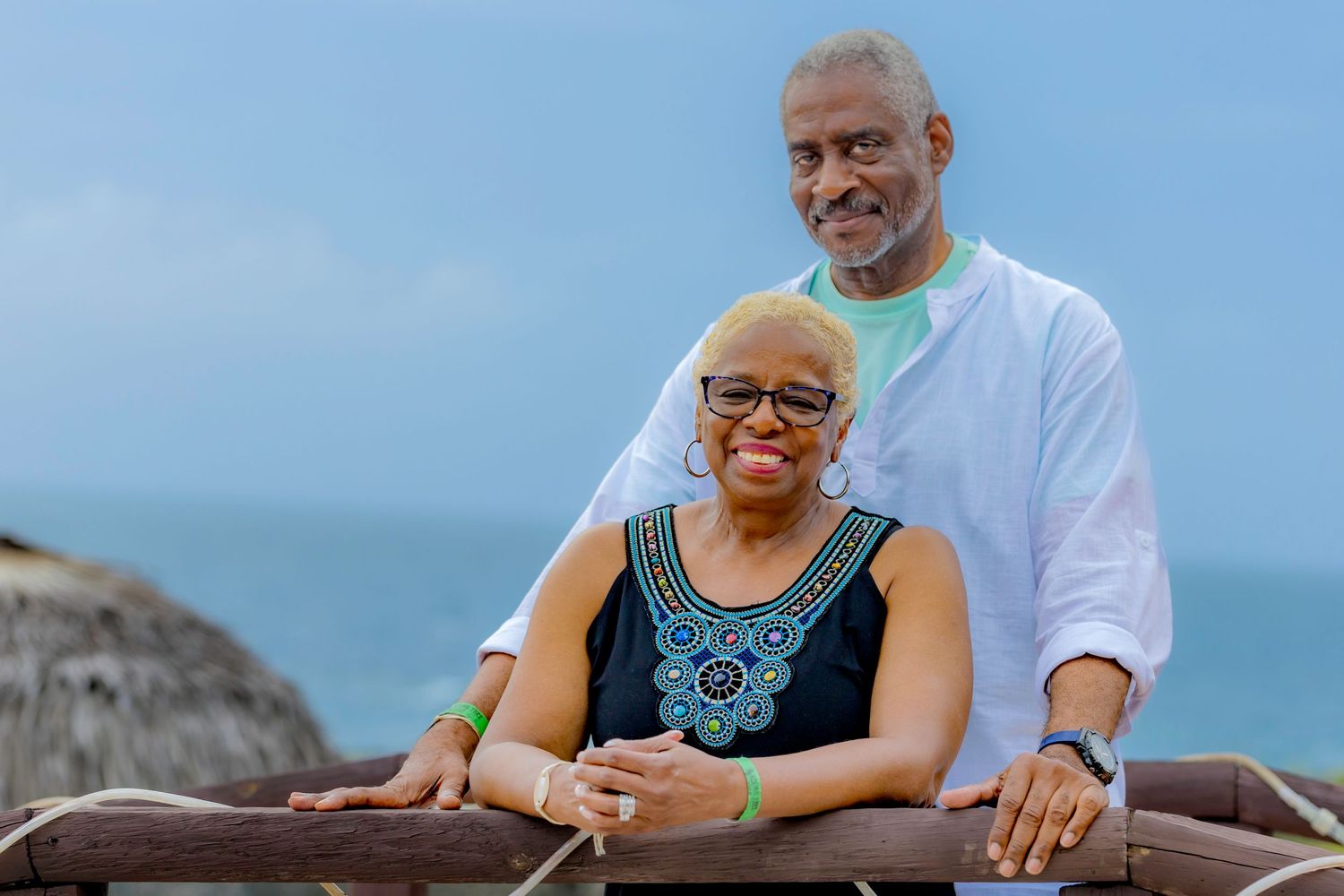 Romantic couple enjoying quality time together by the sea.
