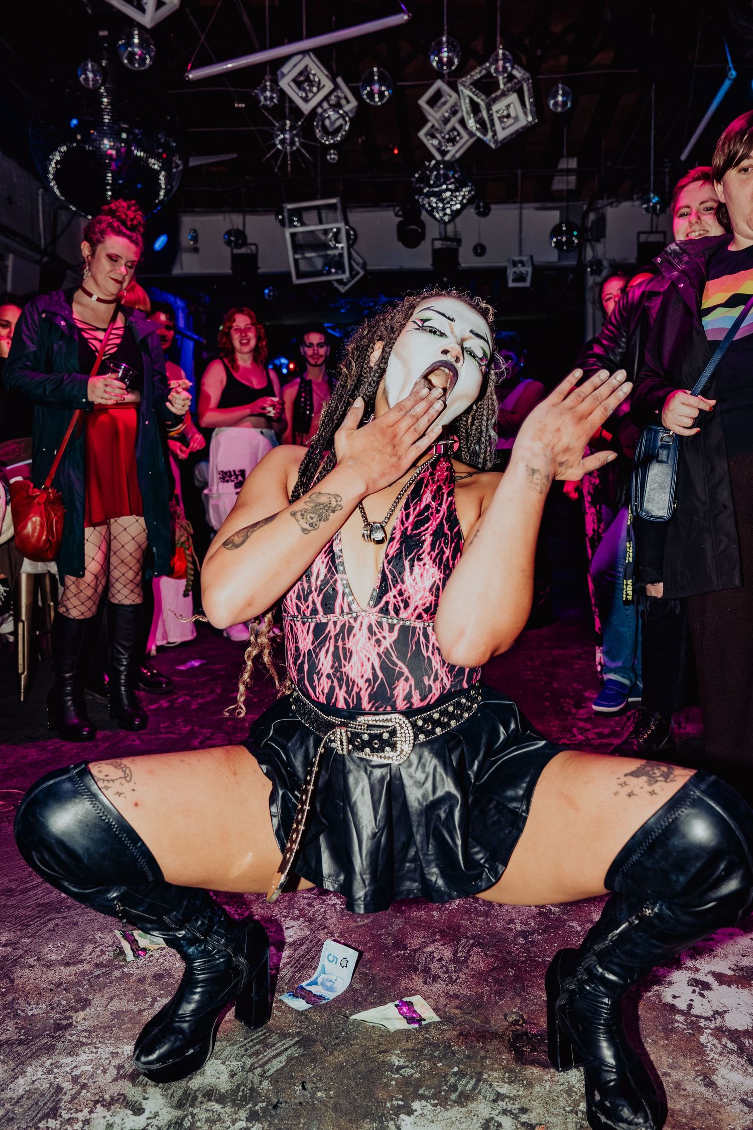 performer shot on floor stage