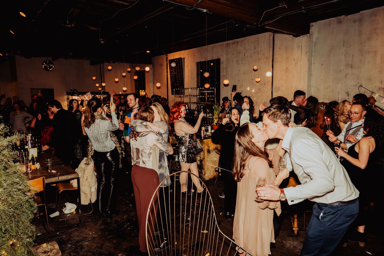 a group of people celebrating new years eve