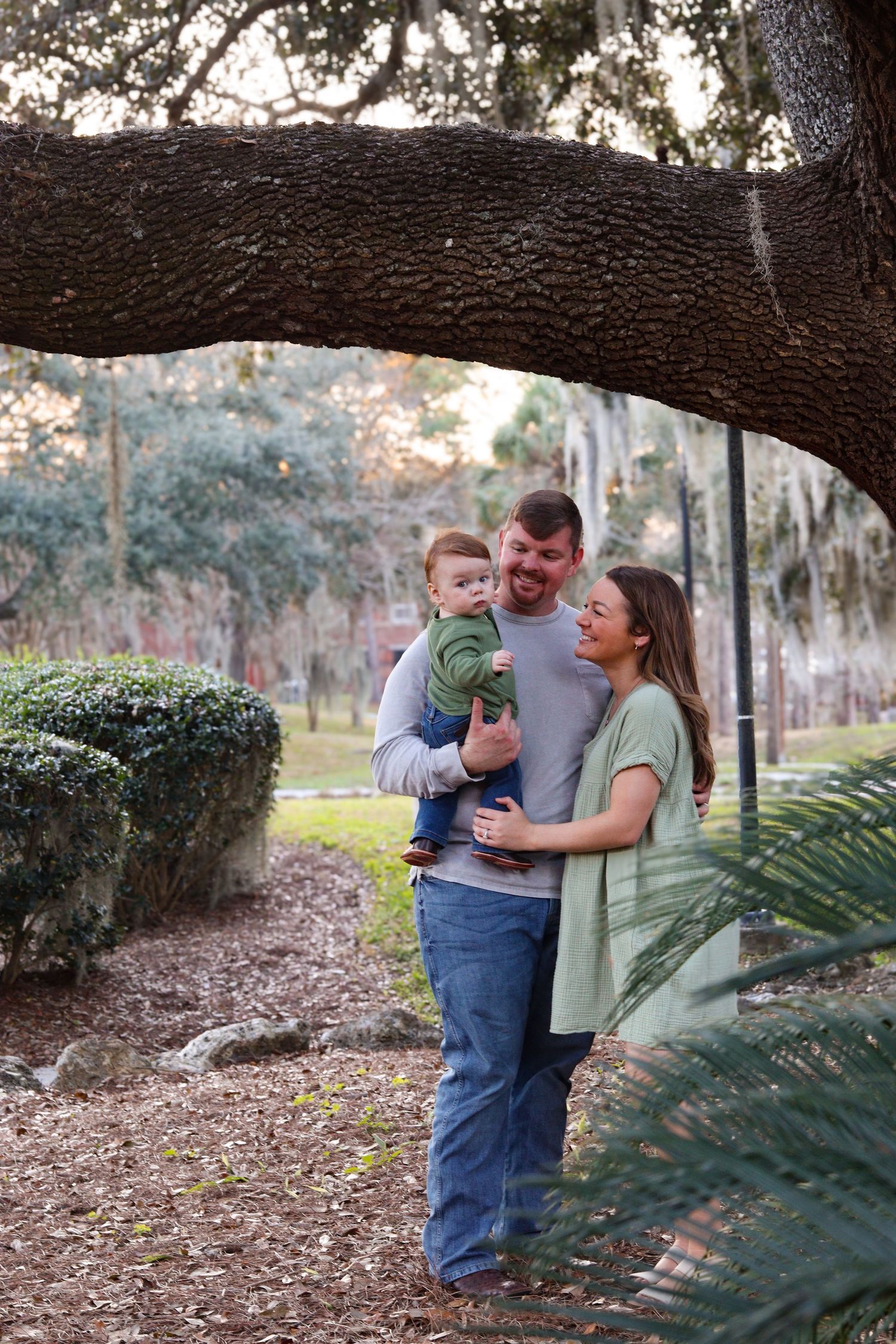 family under a tree