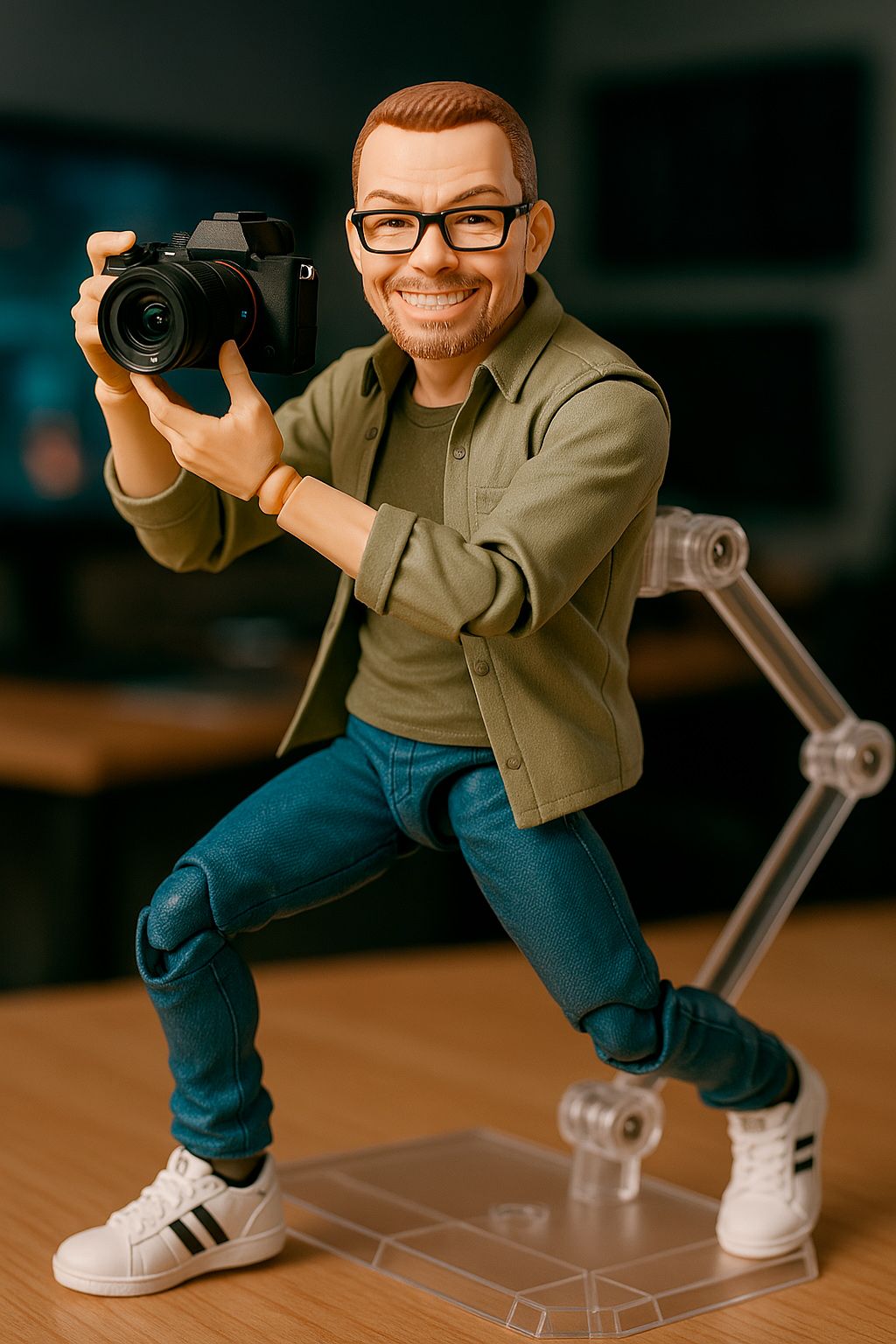 Fotograf i Aalborg og Nordjylland, og ekspert i AI og ChatGPT har lavet et AI-genereret billede af fotografen som en actionfigur.