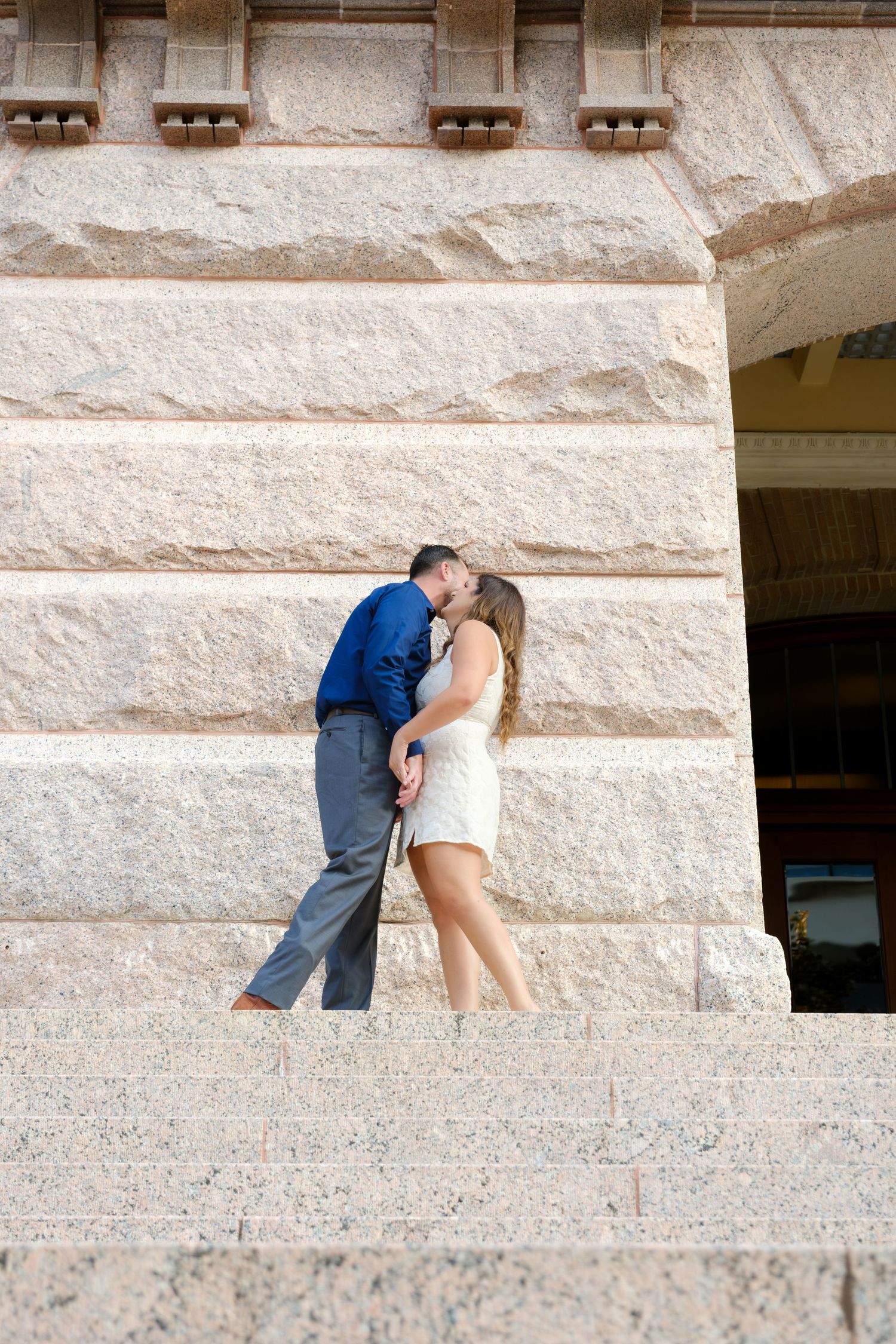 engagement photos, houston, tx, sharing a kiss