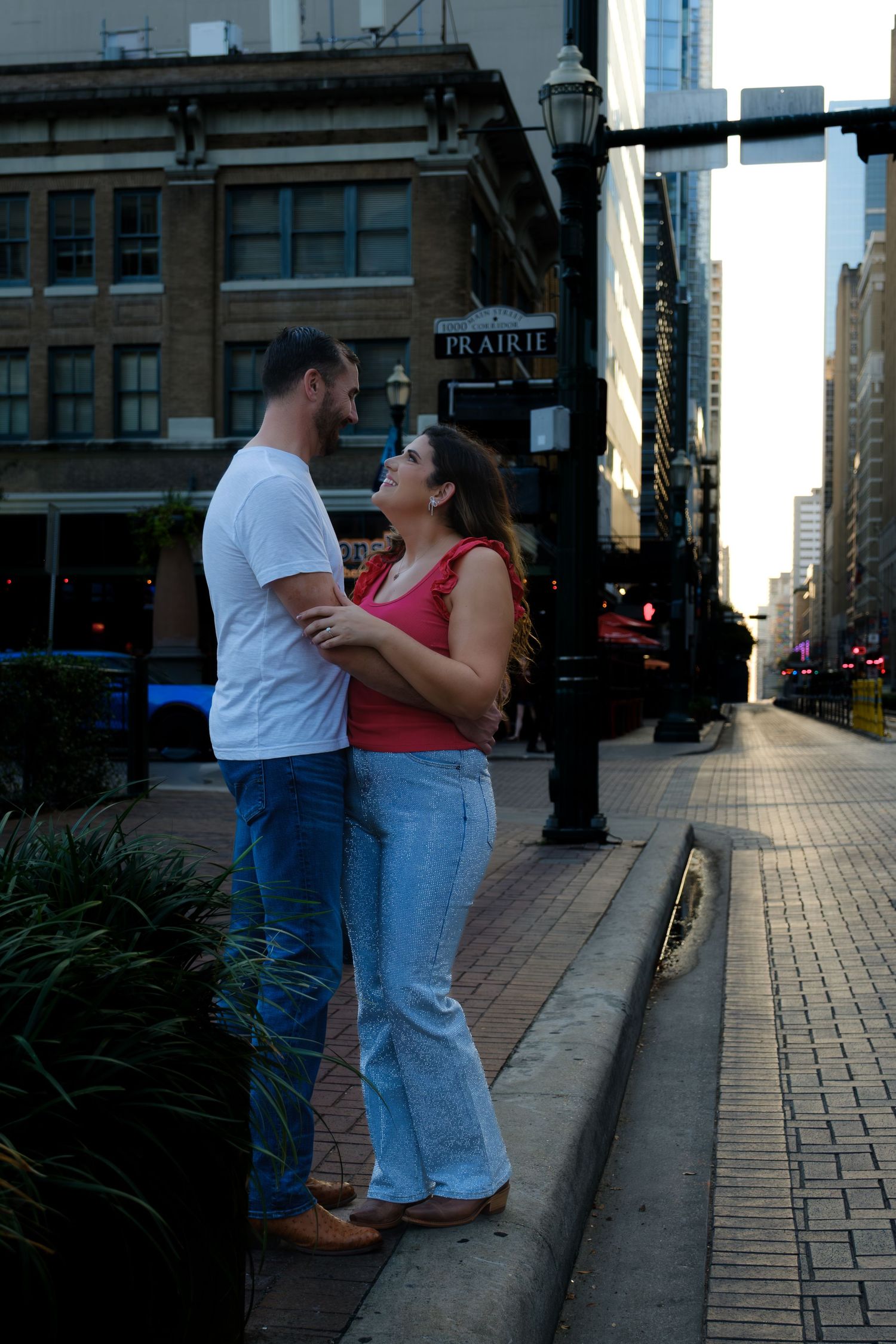 engagement photos, houston, tx, golden hour