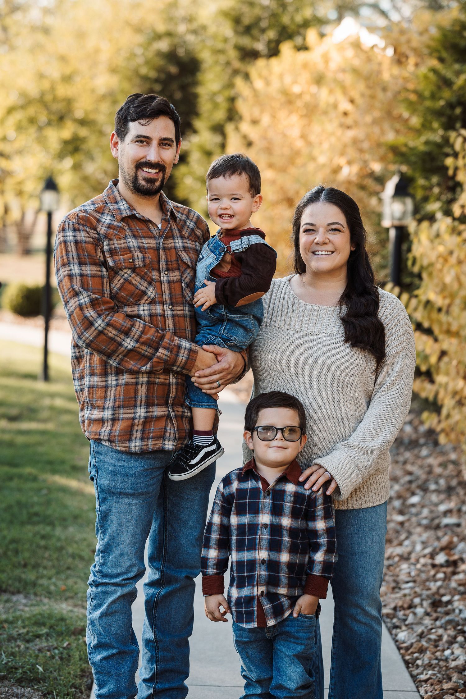 family portrait with fall colors