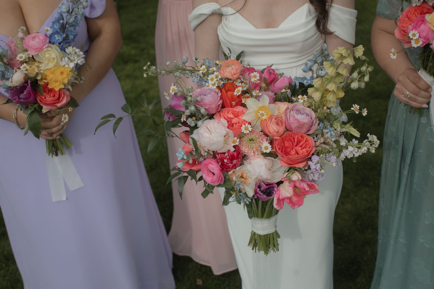 top down photo of bridal bouquet