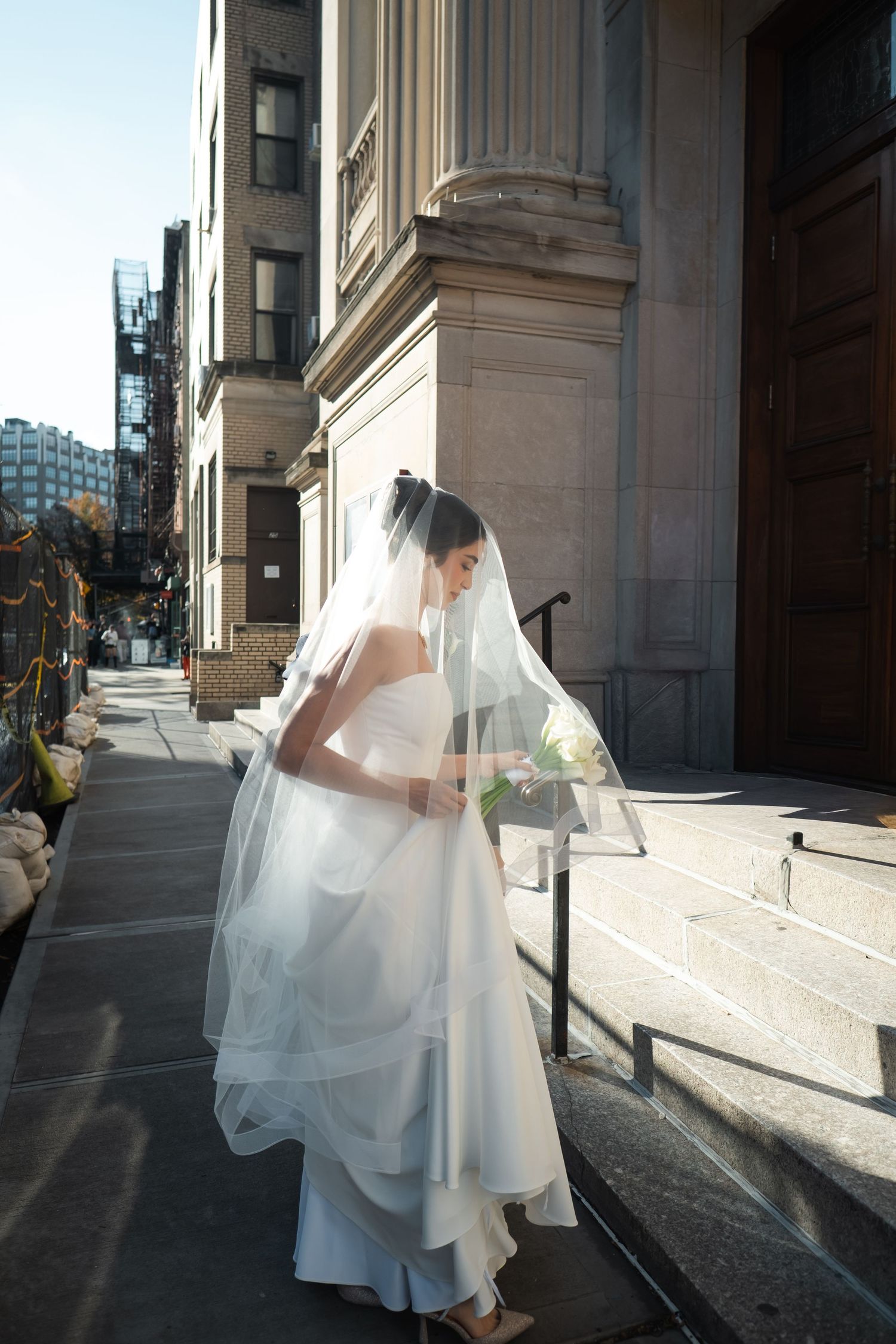 bride entering church wedding