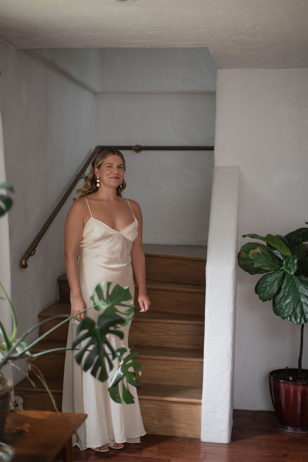 minimalist ivory wedding dress