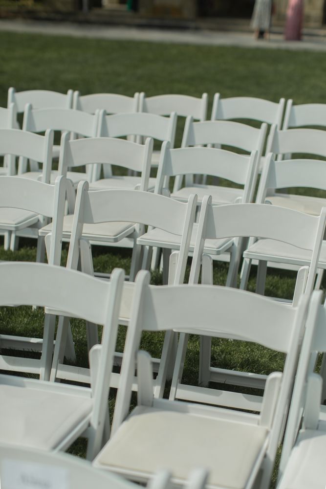 wedding garden chairs set up