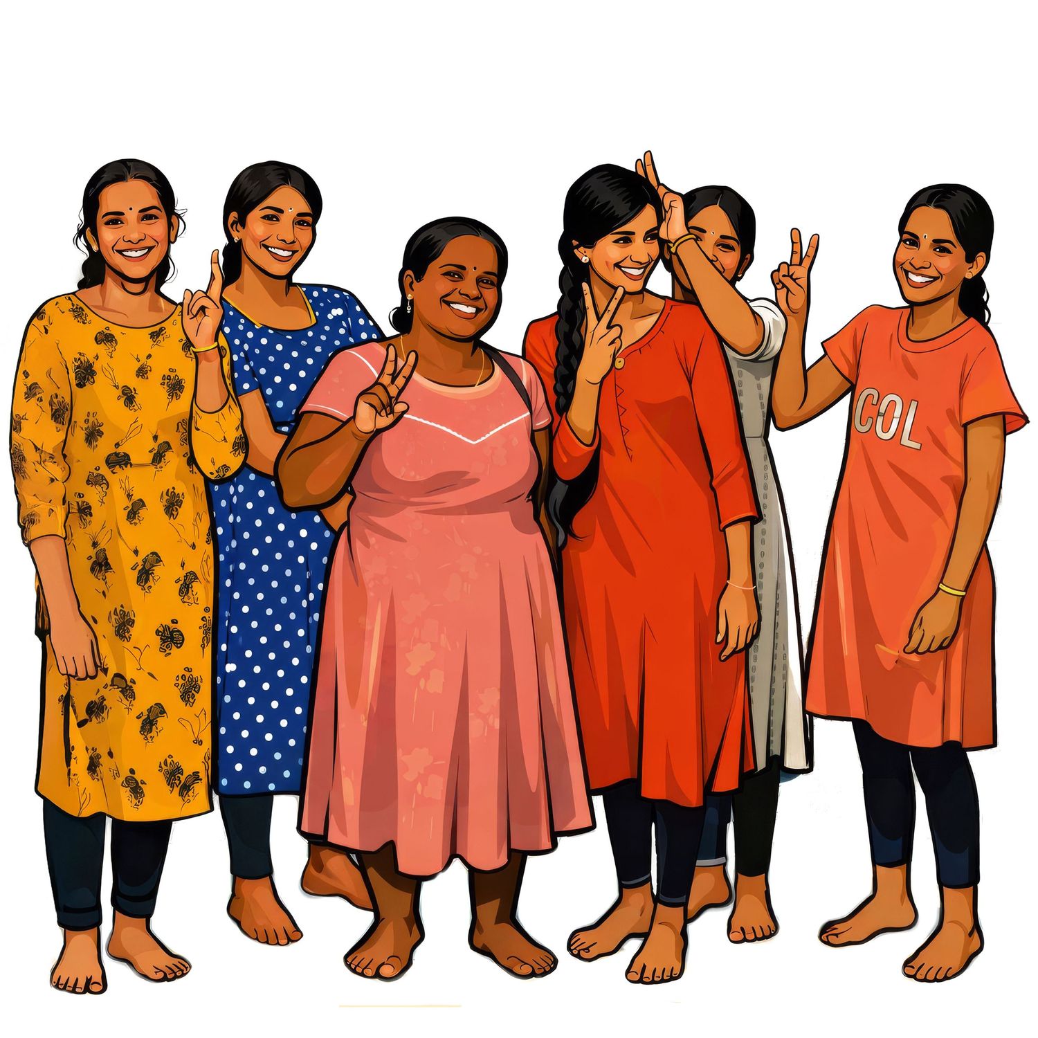 Illustrated sequence showing a woman's body transformation during pregnancy in simple line art style.