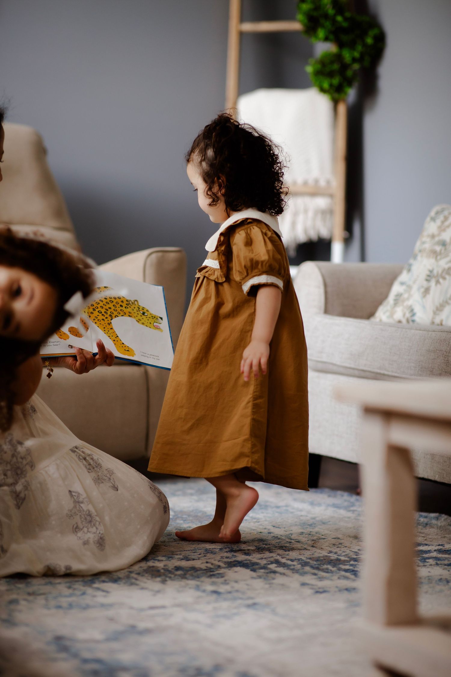 Little girl and mother share a moment