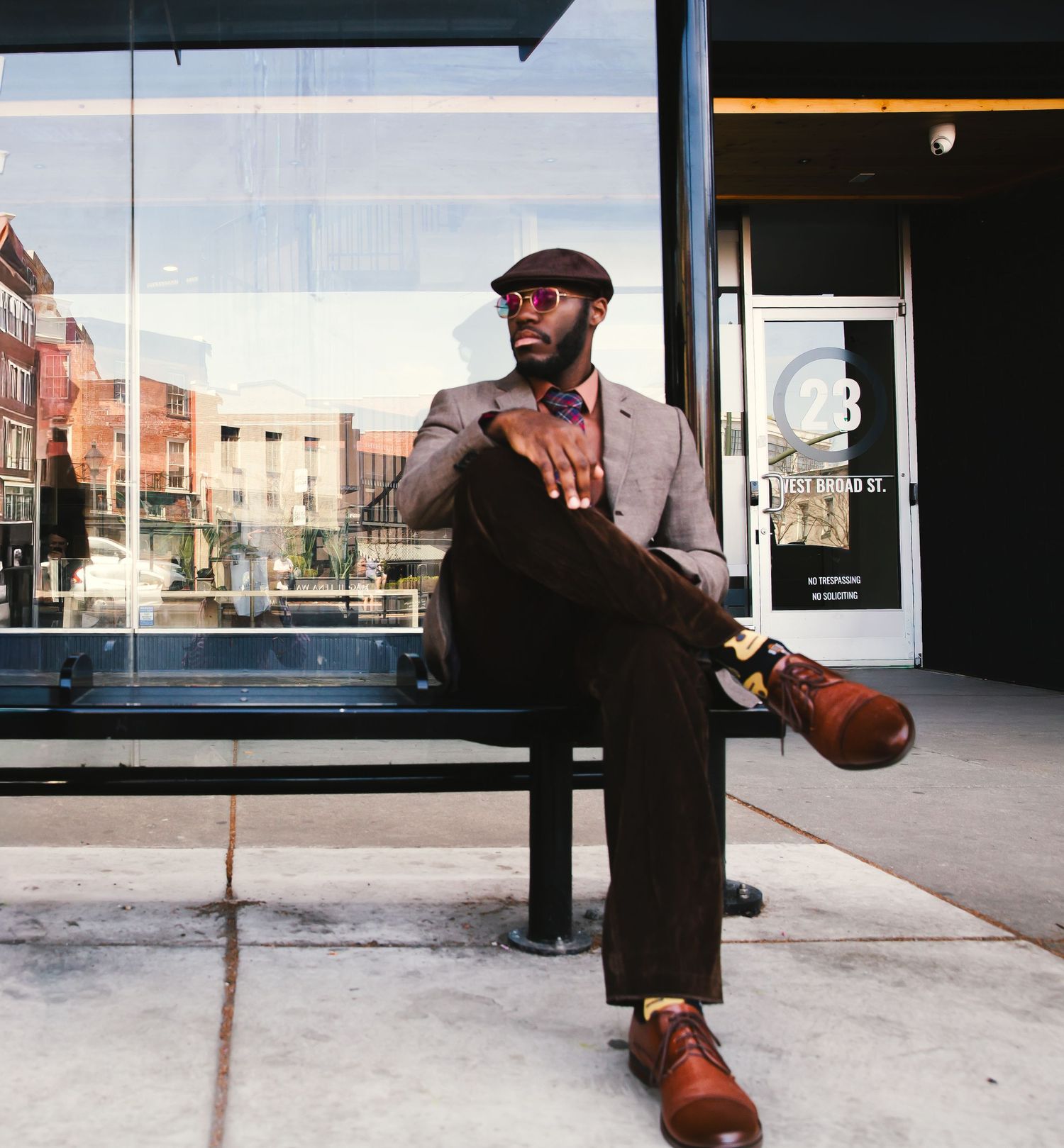 Dapper gentleman in urban setting