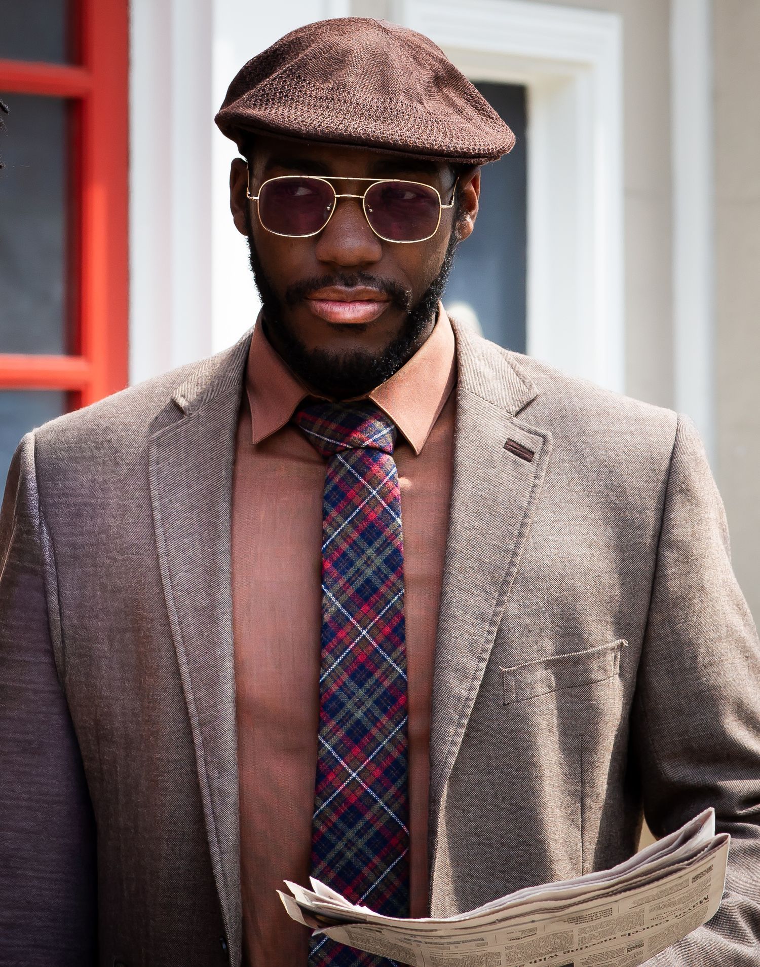 Dapper gentleman in urban setting