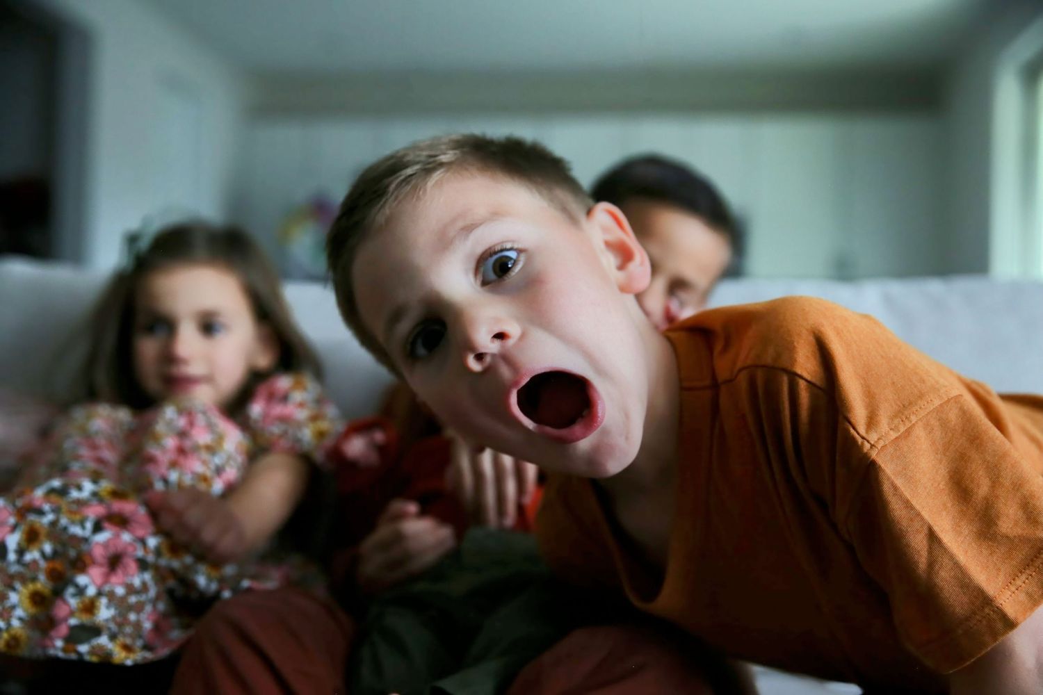 Siblings having fun