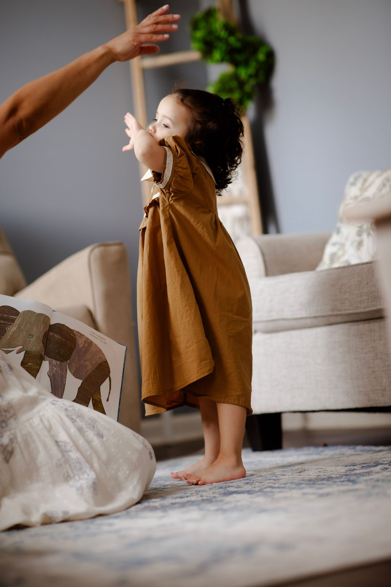 Little girl and mother share a moment