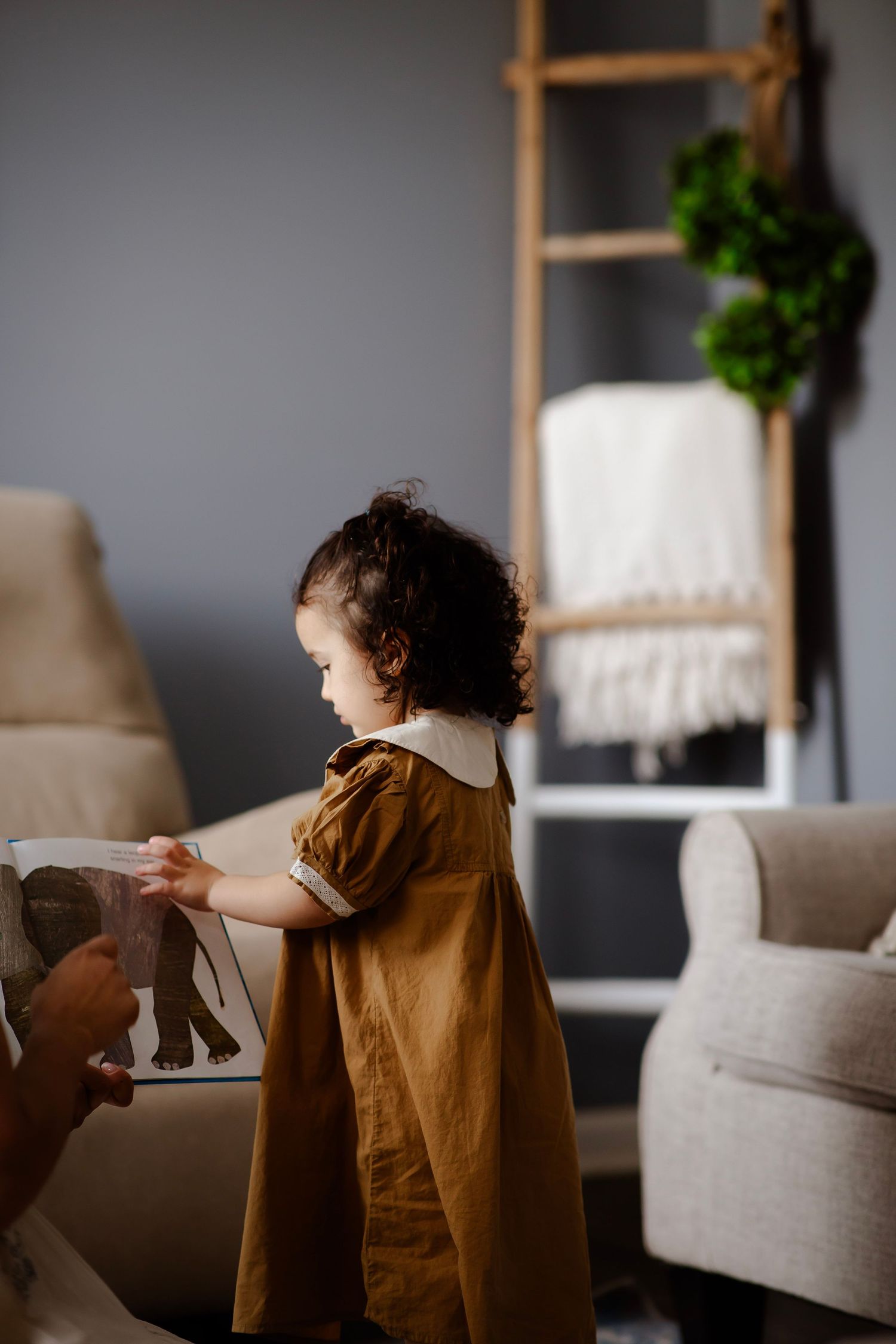Little girl and mother share a moment