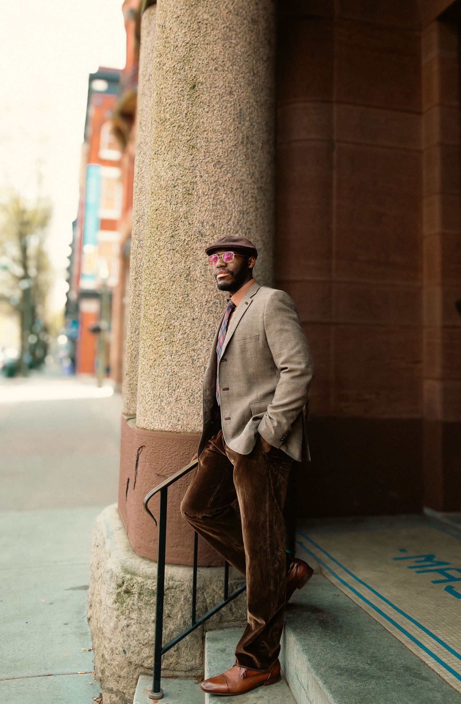 Dapper gentleman in urban setting